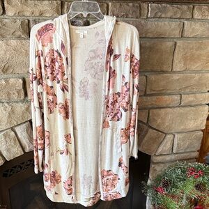 Maurices Cream Floral Cardigan